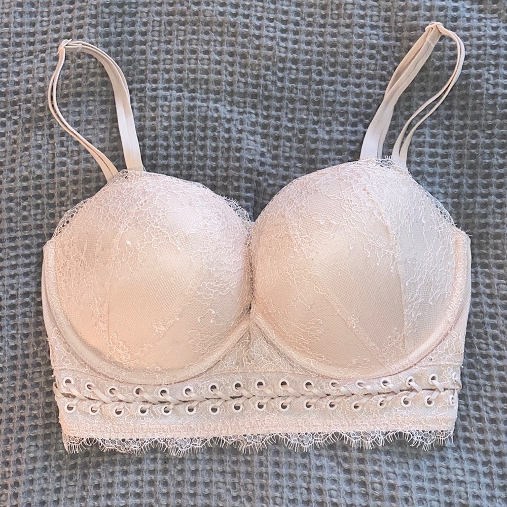 Victoria Secret light pink bustier top. Size: 32DD